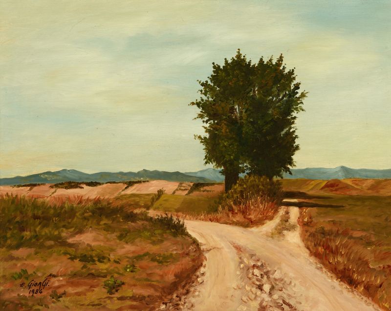 Surrealismo figurativo de Enrica Giorgi, retratando sonhos e caminhos, 1984
