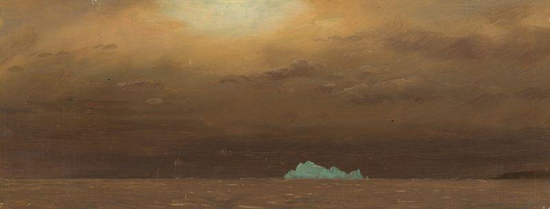 Iceberg, Newfoundland de Frederic Edwin Church, pintura al óleo que representa un paisaje helado.
