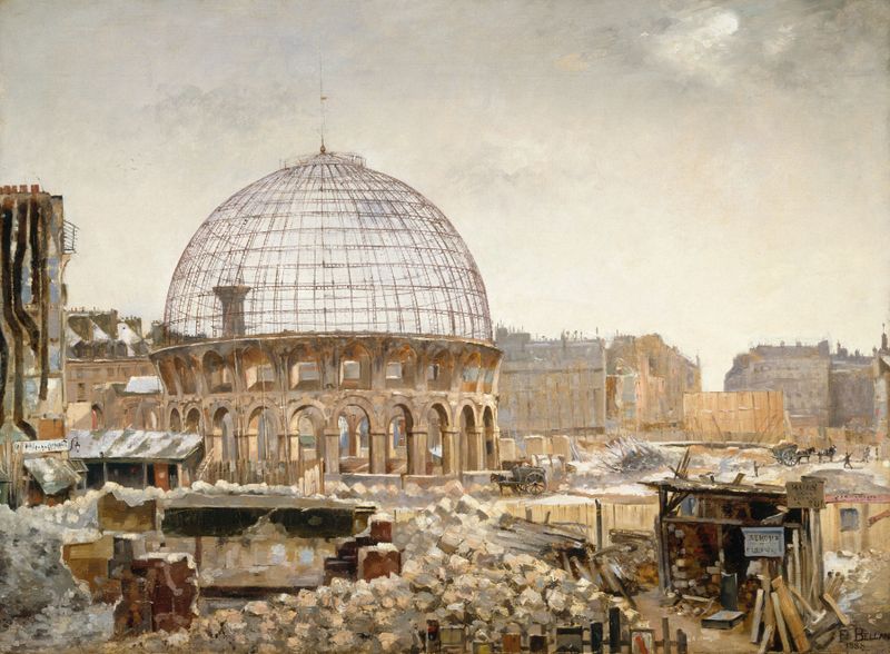 La démolition de la Halle au blé, óleo sobre tela de Henri Ferdinand Bellan