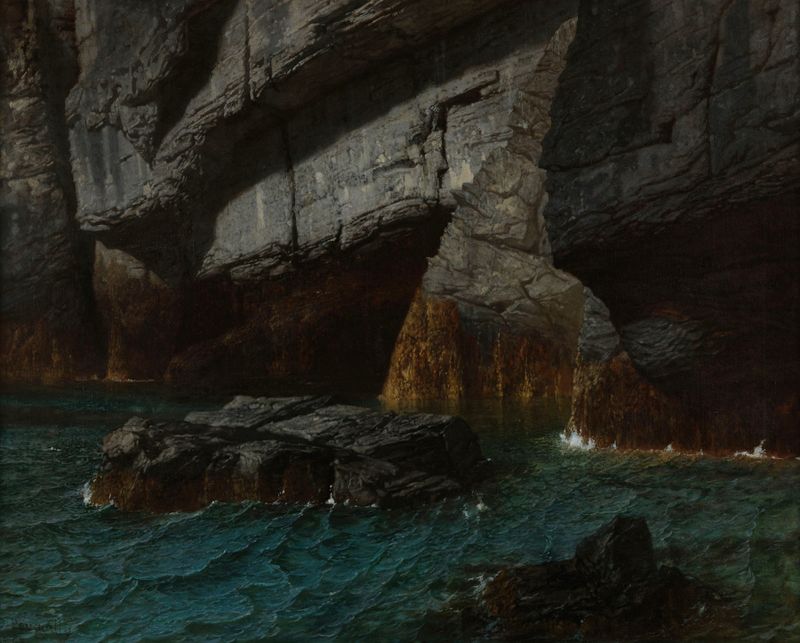 Côtes de Belleville by Octave Penguilly-L'haridon, oil on canvas depicting rolling hills under golden light.