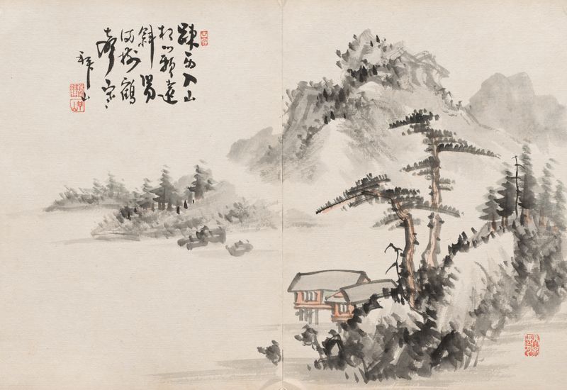 Ukiyo-e landscape by Yoshitsugu Haizan, late 1800s-early 1900s