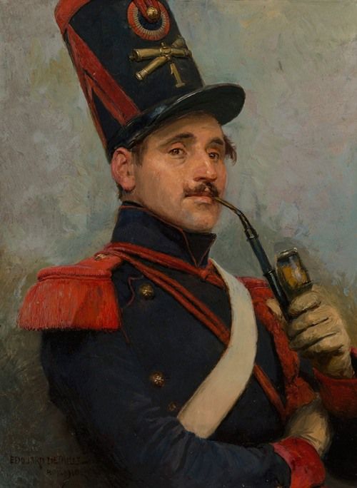 A detailed self-portrait of the artist in a French horse artillery uniform.