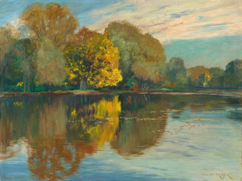 Vibrant landscape with greens, oil painting by Philipp Franck