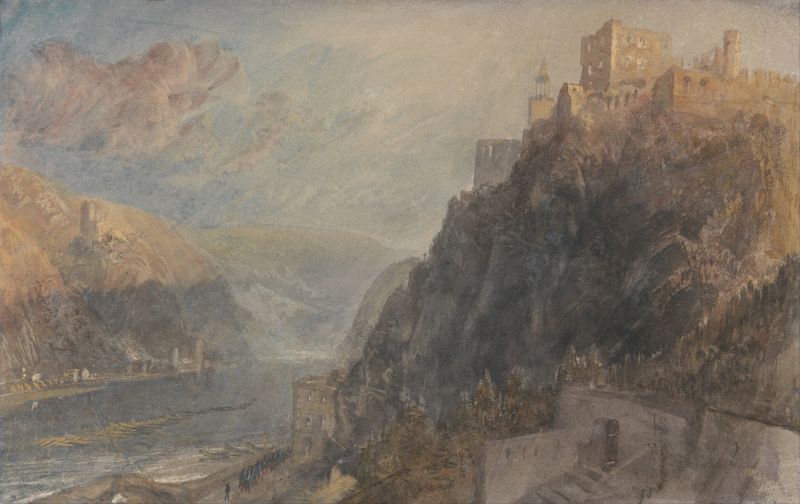 Rheinfels Looking to Katz and Gourhausen, óleo sobre tela de Joseph Mallord William Turner