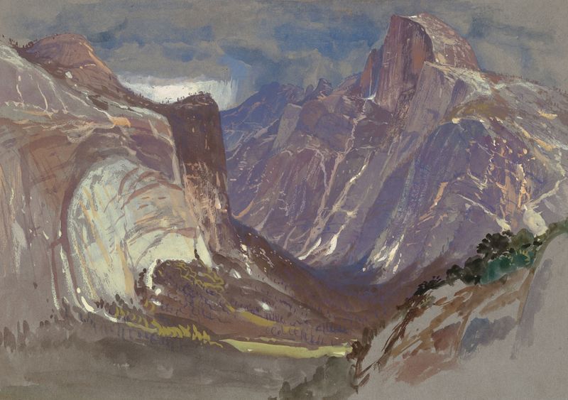 Pintura al óleo de Half Dome y Royal Arches por Samuel Colman
