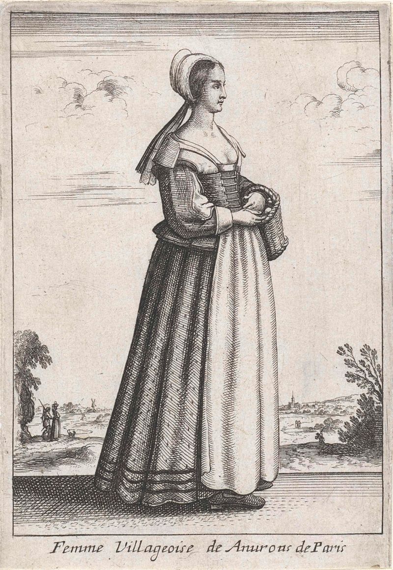 Retrato de uma mulher com um olhar forte, gravura de Unknown Artist