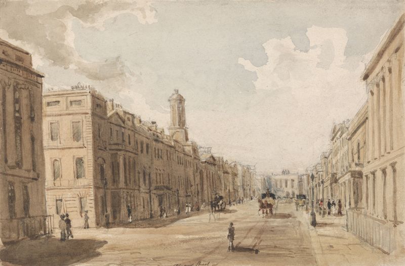 Regent Street, Looking Toward Piccadilly, óleo sobre lienzo de Thomas Shotter Boys