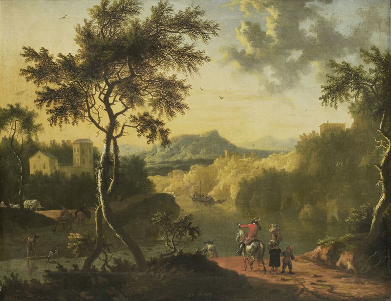 Paisaje Italiano de Timotheus de Graef, que representa colinas y luz.