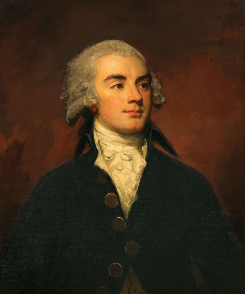 Retrato de Hugh Scott por George Romney, óleo sobre lienzo con luz suave.