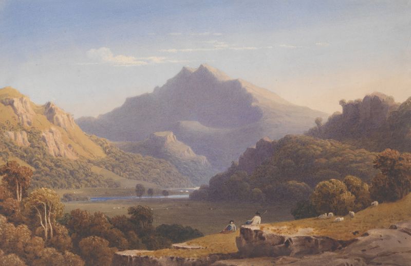 Snowdon from Llyn Nantlle, oil on canvas by George Fennell Robson
