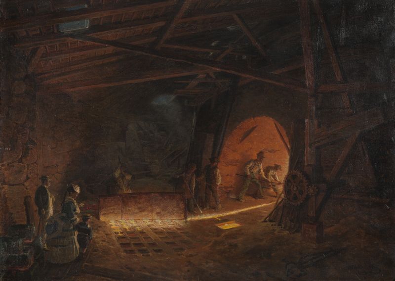 Pintura figurativa a óleo de Wilhelm Wallander mostrando uma figura em luz etérea.