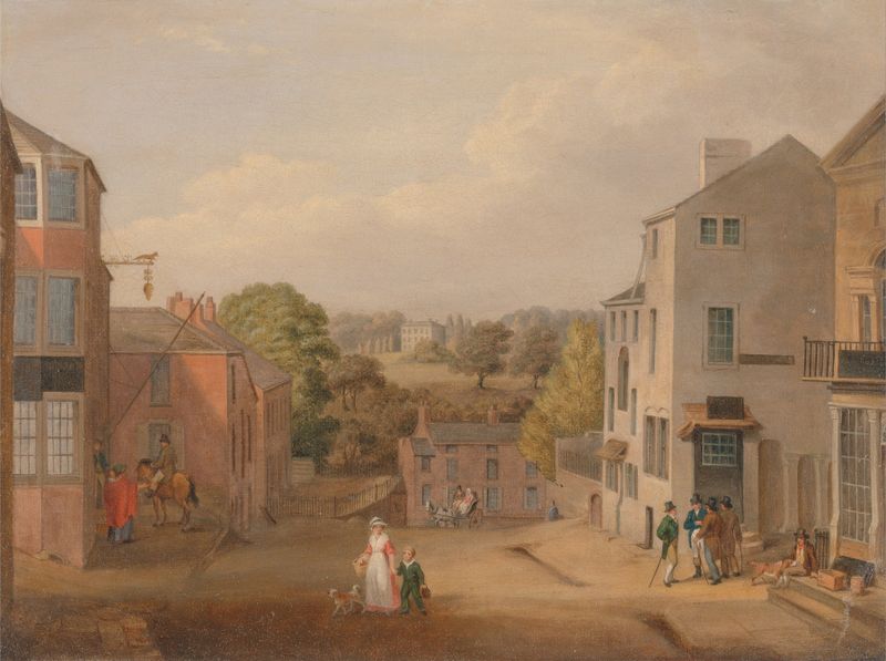Cena de rua em Chorley, Lancashire de John Bird, meio desconhecido