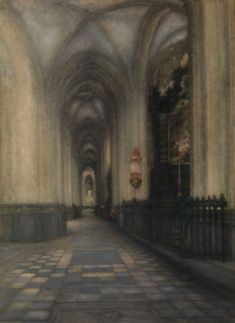 Gothic architecture of The St. Bartholomew’s Nave by Alfred Delaunois