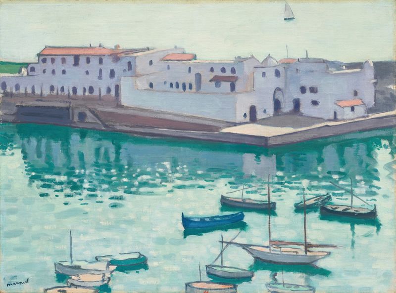 L’Îlot de Albert Marquet, óleo sobre tela que retrata uma costa tranquila.