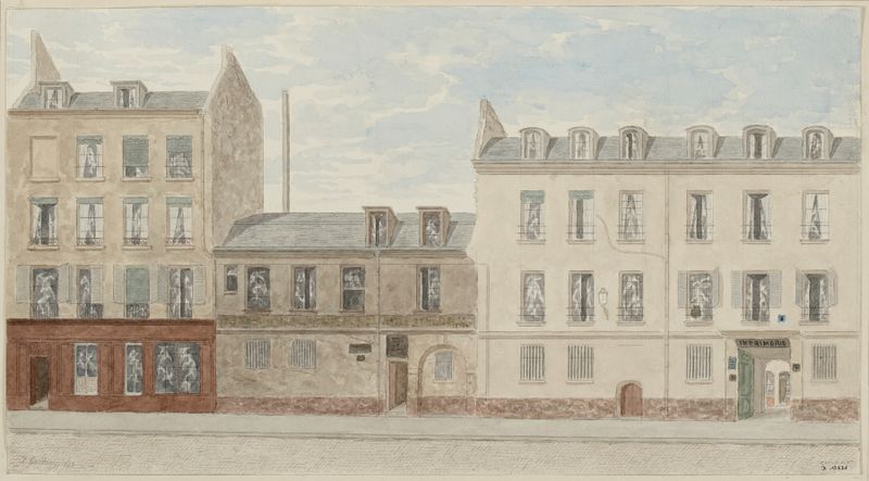 Detalles arquitectónicos en una obra de Jules Gaildrau, realismo