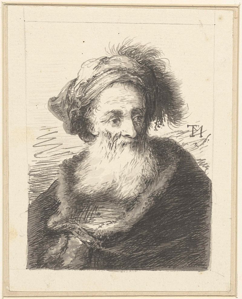 Retrato de un anciano, óleo sobre lienzo de Johann Georg Trautmann
