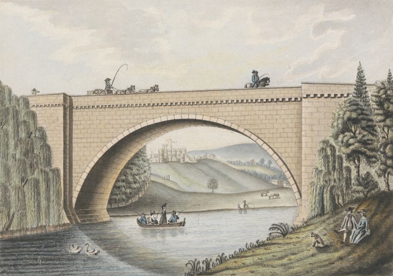 Brick Bridge by William Beilby, oil painting depicting a bridge in a natural landscape.