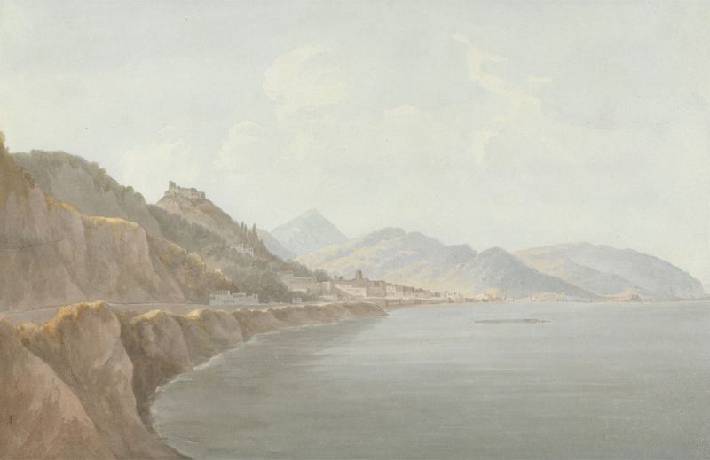 Aquarela sobre papel de John Warwick Smith representando águas cintilantes e reflexos.