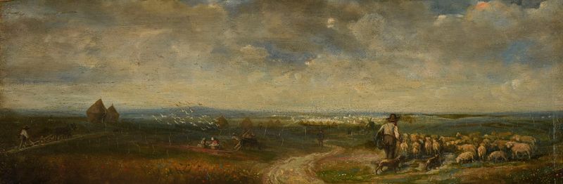 Vue prise aux environs de Bourgogne, óleo sobre lienzo de Jean-Hubert Rève