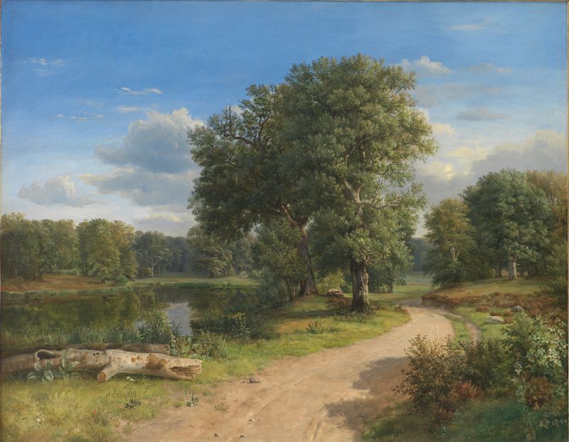 Landscape near Hammermøllen, North Zealand by Dankvart Dreyer, oil painting