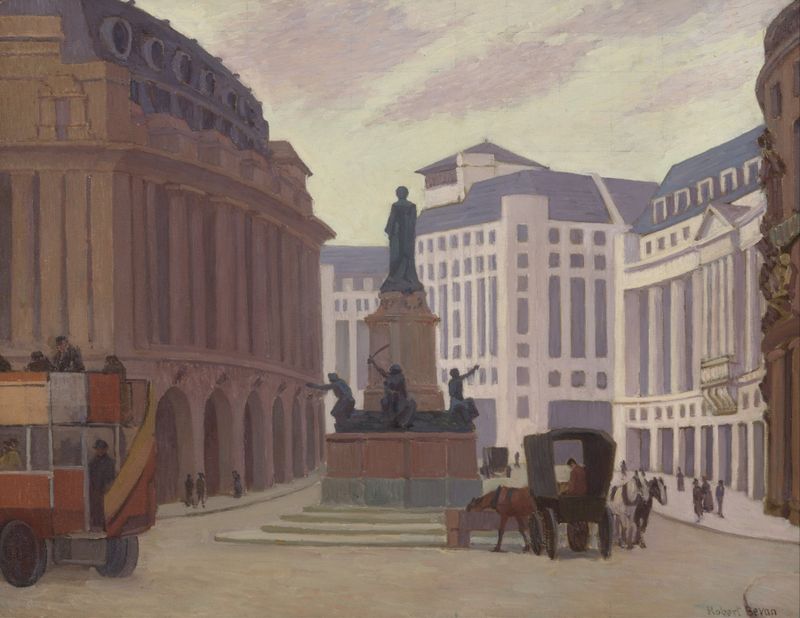 Aldwych by Robert Polhill Bevan, depicting crumbling architecture in a modernist style.