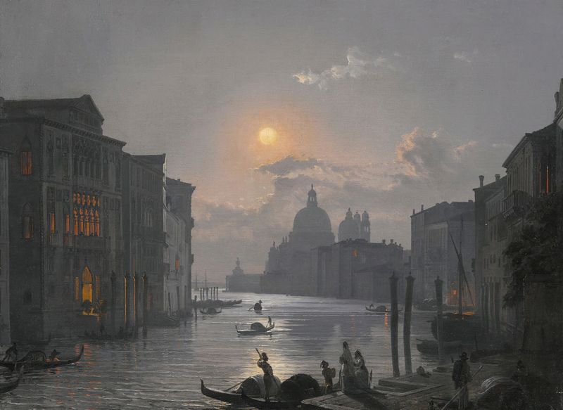 Landscape of the Grand Canal, oil painting by Friedrich von Nerly