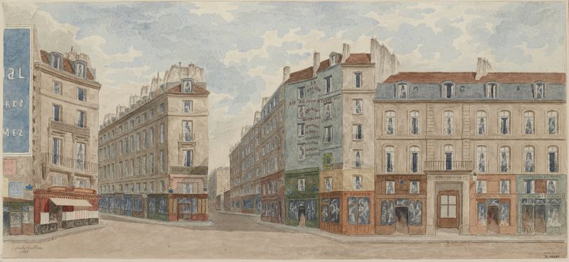 Cena arquitetônica de Jules Gaildrau, meio desconhecido