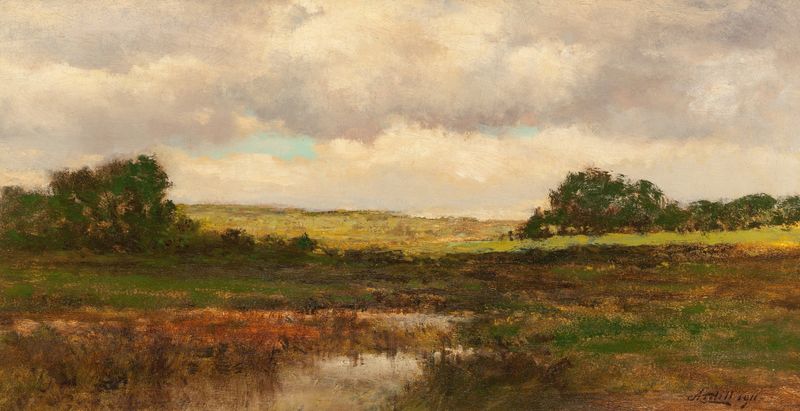 Nubes Sombrías de Arthur Turnbull Hill, impresionismo, que representa nubes y paisaje