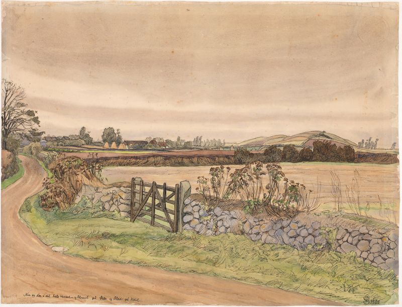 Efterårslandskab by Fritz Syberg, oil painting depicting vibrant autumn trees and foliage