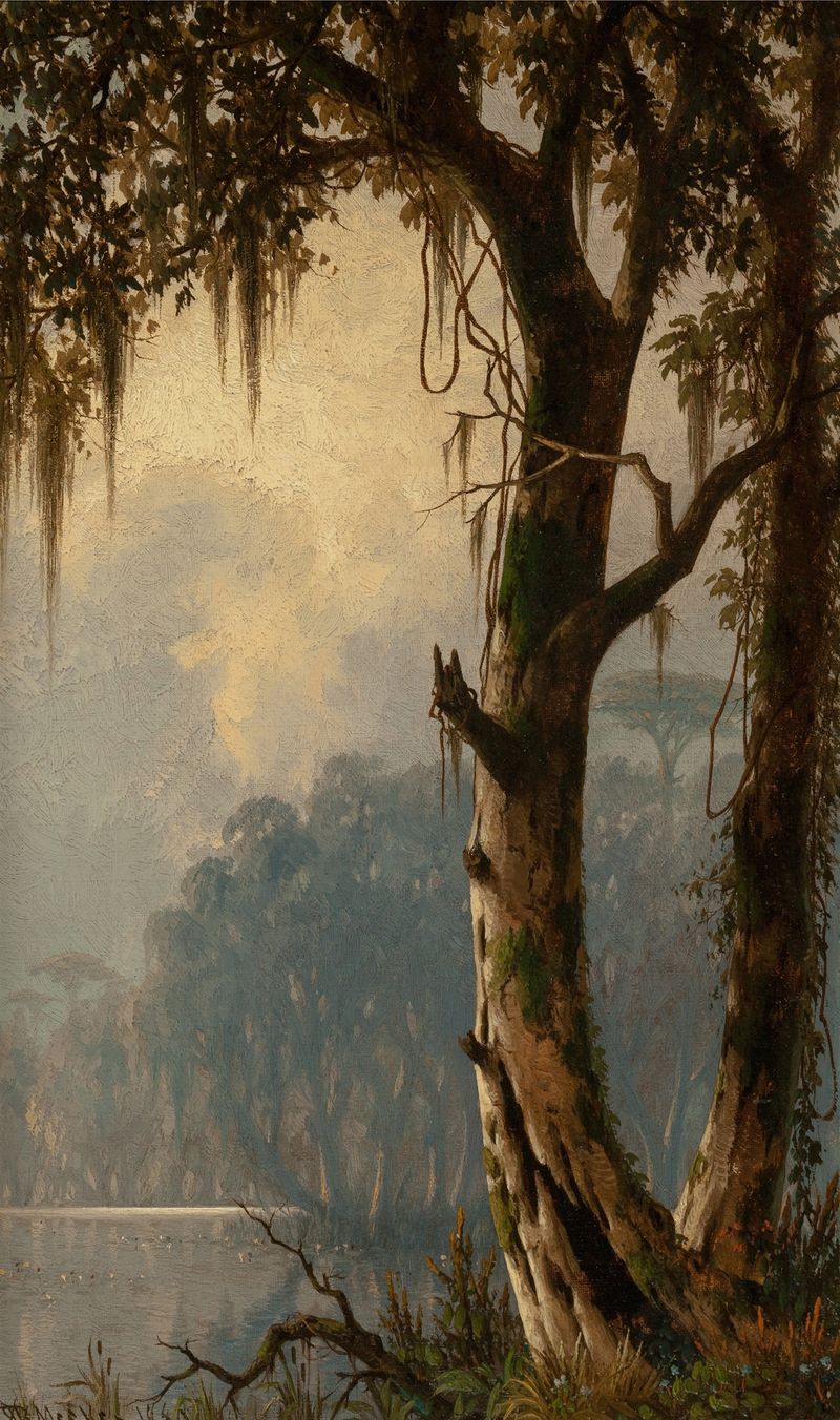 Louisiana Landscape by Joseph Rusling Meeker, oil on canvas showing a solitary tree in a vast landscape.