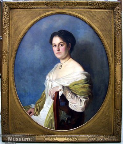 Retrato de Margarete Krüger, pintura al óleo de Eugen Urban, 1917
