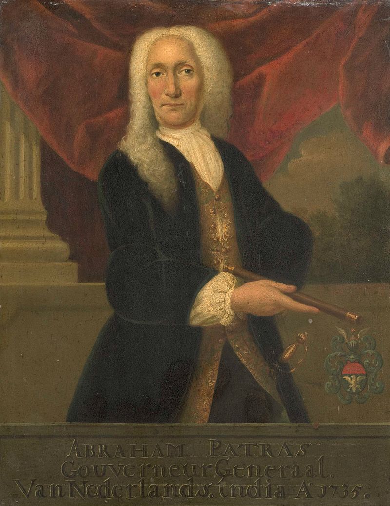 Portrait of Abraham Patras in a dark robe, metal medium, by Theodorus Justinus Rheen