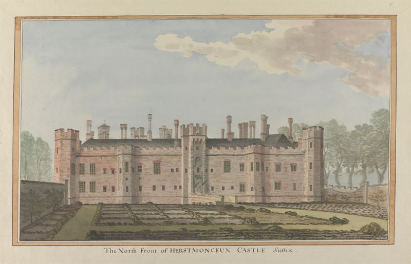 Herstmonceux Castle, East Sussex, by James Lambert, oil painting
