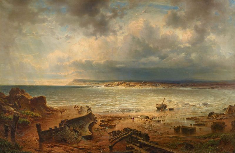 Landscape of Englische Küste zwischen Hastings und Brighton by Fritz Bamberger, unknown medium.