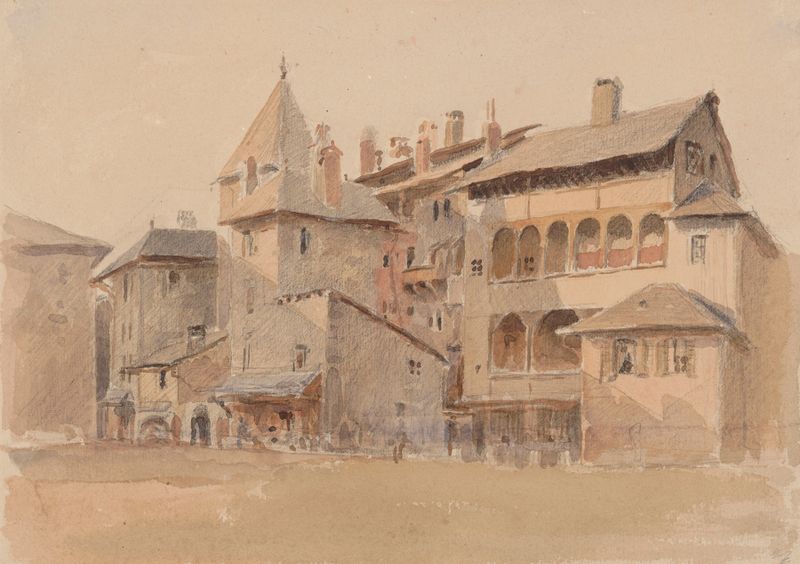 Palacio de Joseph Borio, Romanticismo, que representa una estructura imponente con tonos apagados y luz suave