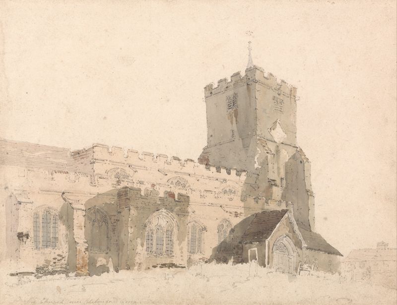 Writtle Church, aquarela sobre papel de Thomas Girtin