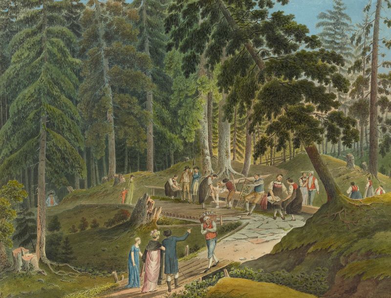 Landscape featuring gentle hills and nature by Jakob Samuel Weibel