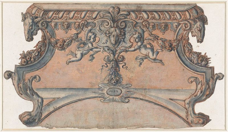 Design para uma mesa console de Luís XIV por artista desconhecido, arte decorativa