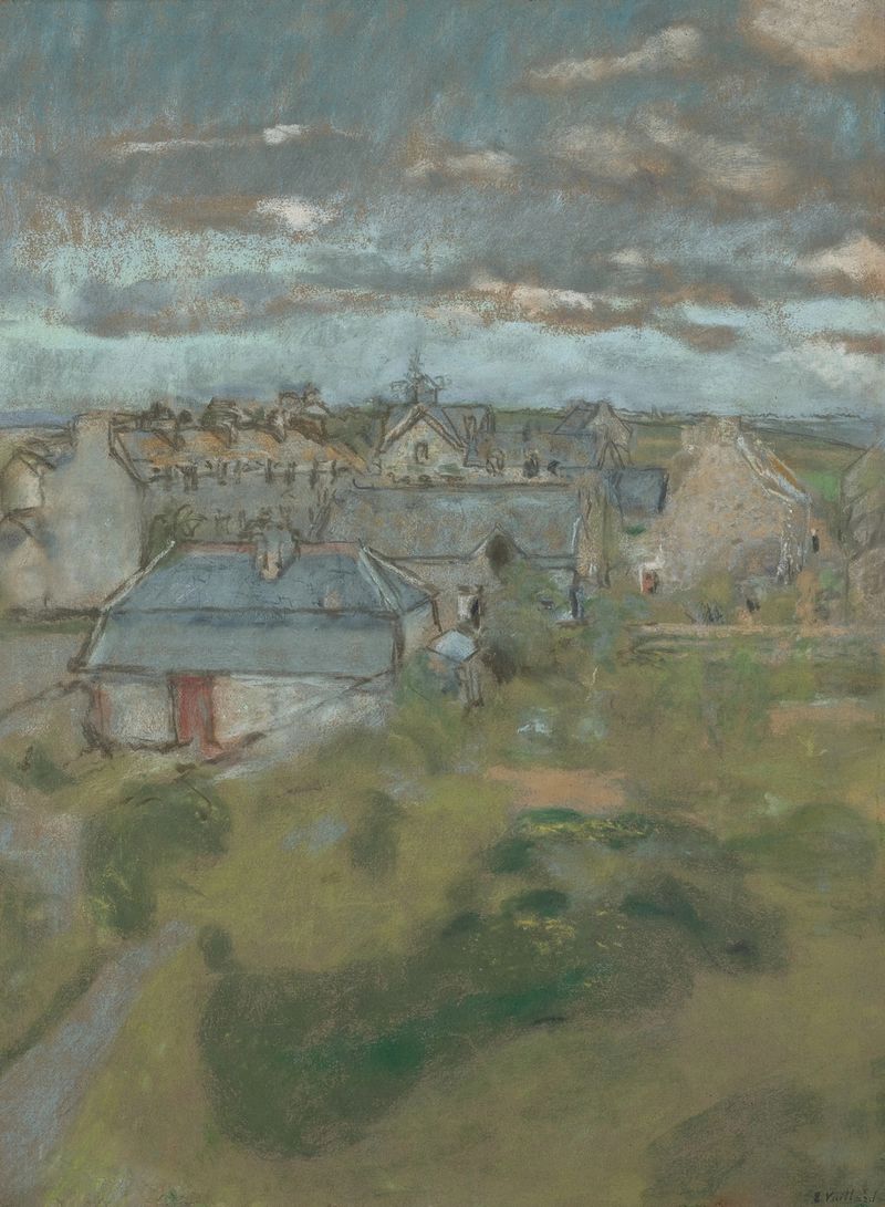 Rooftops of Paris in an oil on canvas by Édouard Vuillard