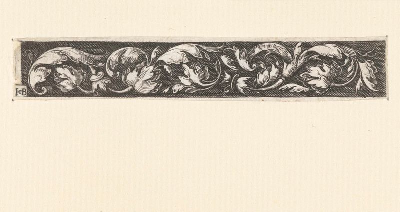 Grabado de naturaleza muerta con verduras y hojas de Jacob Binck