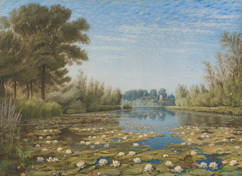 Landscape with a turbulent river and expressive clouds by William Turner of Oxford