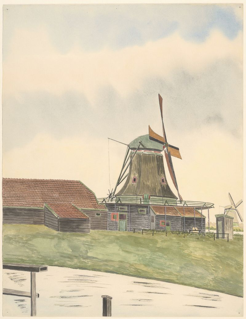 Paisaje con un molino de Johannes Nicolaas Eijman, medio desconocido