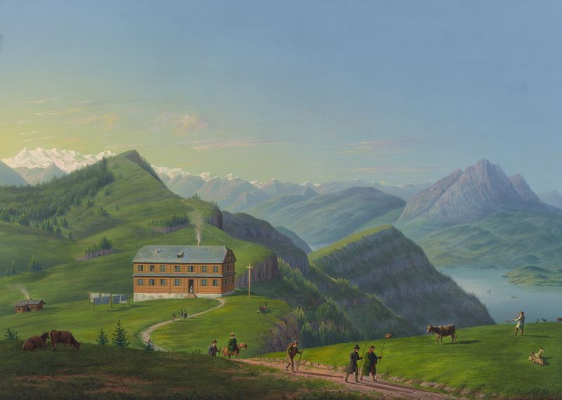Rigi, Staffel de Johann Heinrich Bleuler o Jovem, pintura a óleo