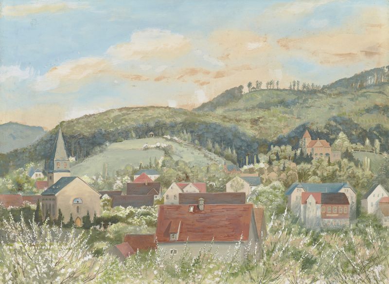 Vista del paisaje desde Seeheim, óleo sobre lienzo de Thomas Dielmann