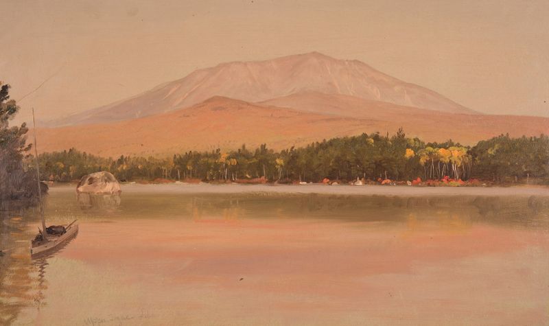 Mt. Katahdin desde Togue Pond, pintura al óleo de Frederic Edwin Church