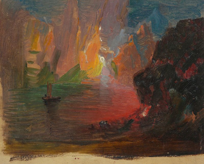 Iceberg Fantasy de Frederic Edwin Church, pintura al óleo que representa un iceberg imponente.