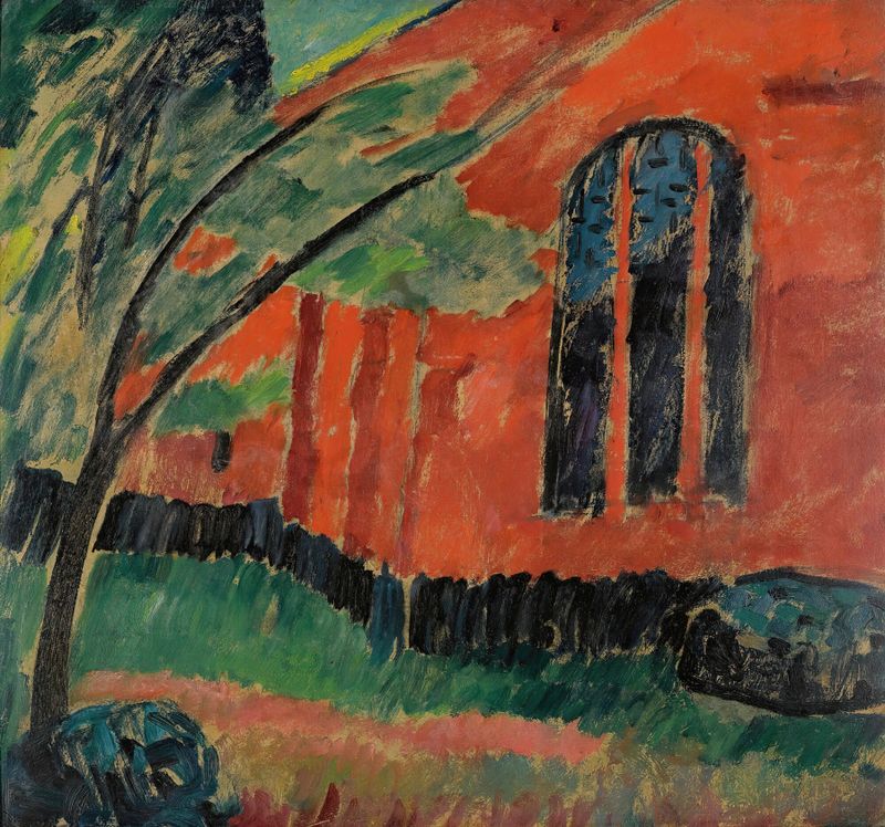 Kirche Im Prerow by Alexej von Jawlensky, expressionism, vibrant colors, architecture