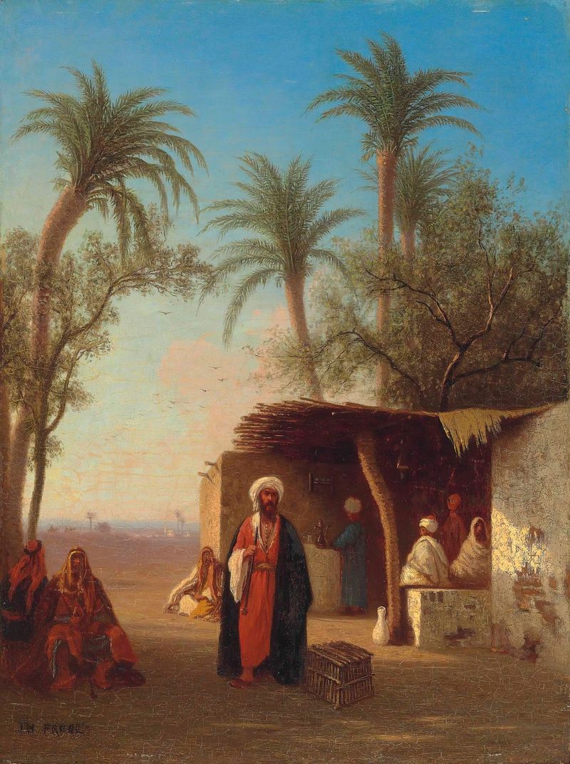 Village in the desert, Algeria by Charles Théodore Frère, oil painting