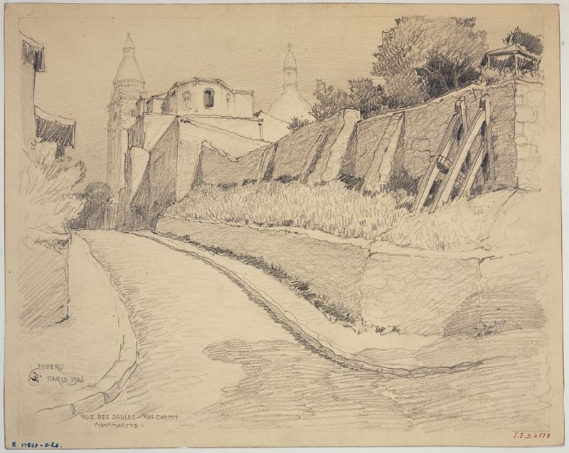 Rue des Saules et rue Cortot, à Montmartre, óleo sobre lienzo de Ferdinand Boberg