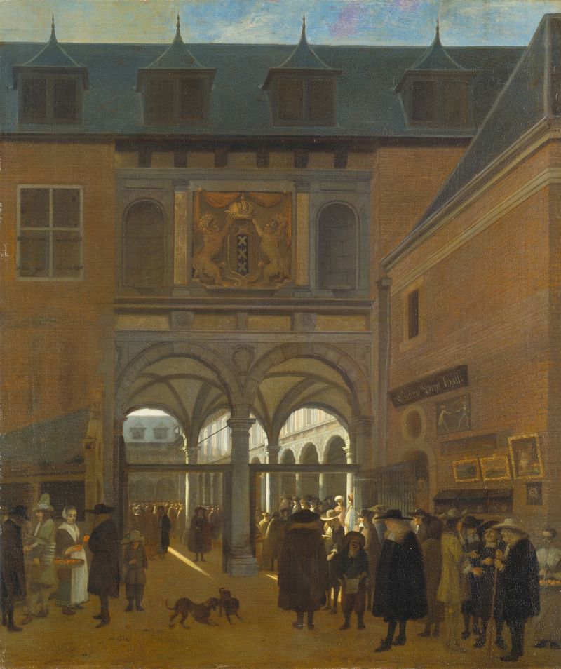 The Stock Exchange in Amsterdam, oil painting by Job Adriaensz Berckheyde